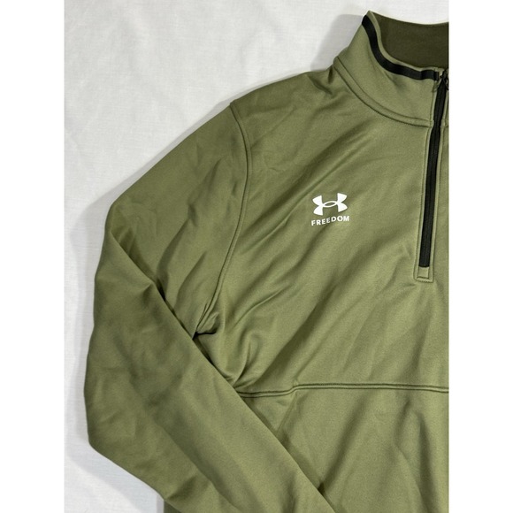 Texas Tech Red Raiders Men's Olive Green 1/4 Zip Pullover Under Armour L Freedom - Picture 3 of 7